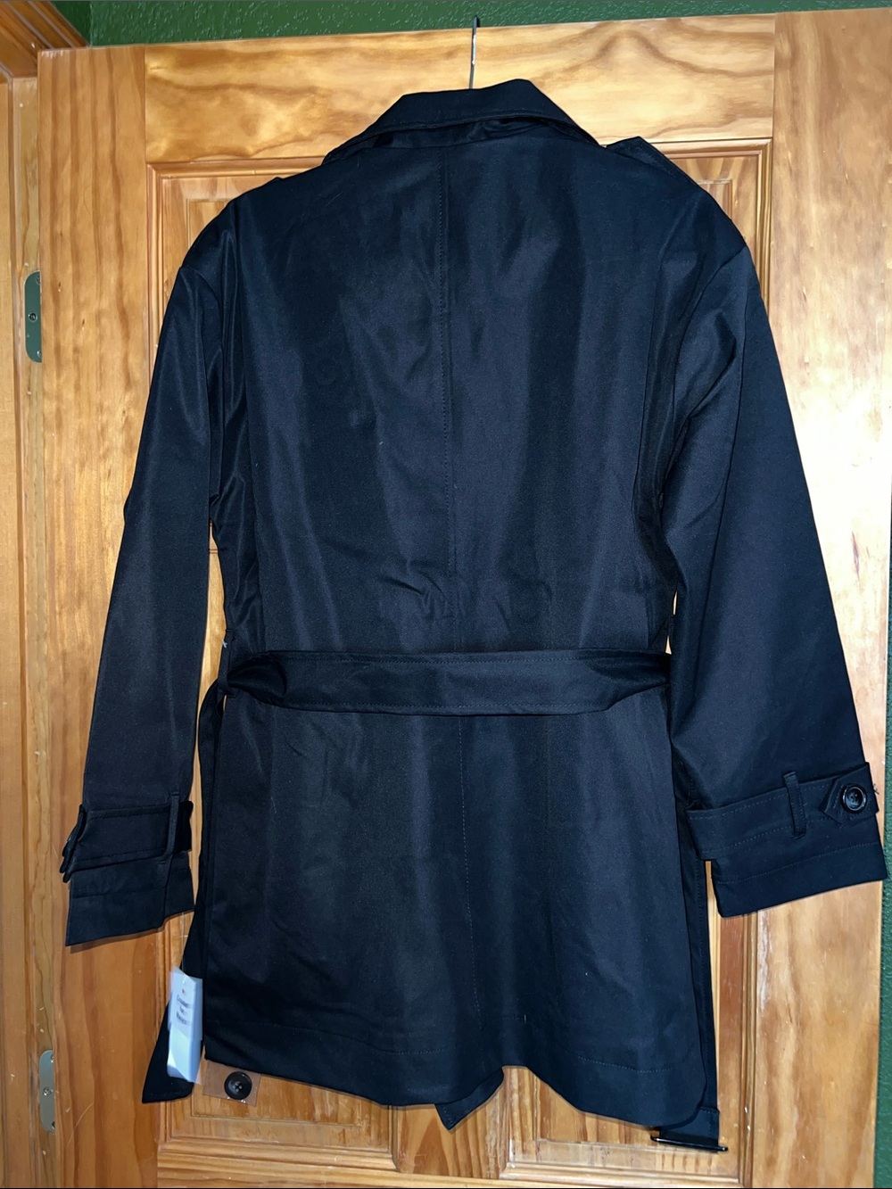 Jou Jou Black Double-Breasted Belted Trench with Epaulets [Size L] - Picture 13 of 16